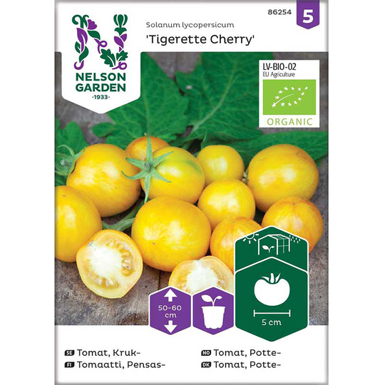 Körsbärstomat 'Tigerette Cherry', ekologisk