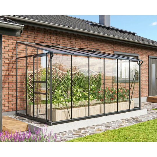 Vitavia Väggväxthus Ida Vägg 7,8 kvm Svart Glas & Polykarbonat