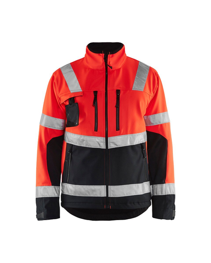 Blåkläder Varseljacka Softshell Varselröd Svart 490025
