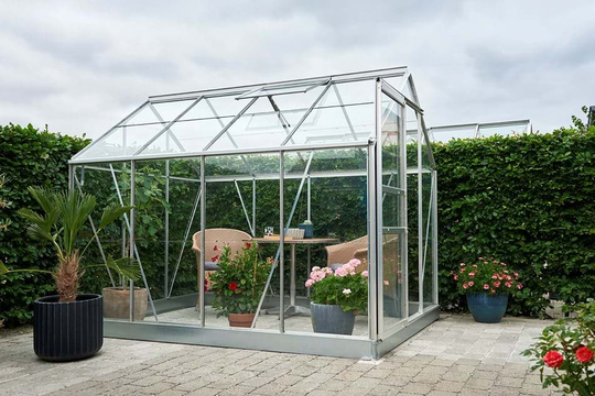 Halls Växthus Popular 86 m/3 mm Härdat Glas 5m² Alu