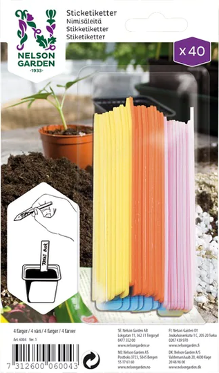 Nelson Garden Sticketickett 40-pack Färgade