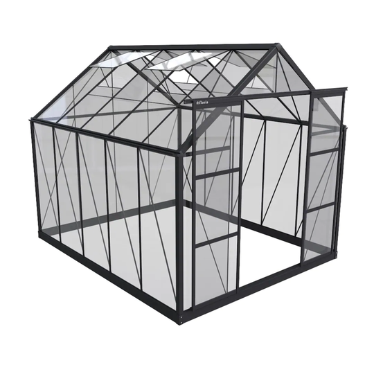 Växthus Infloria 7.4m2 Härdat Glas Mörkgrå Aluminium