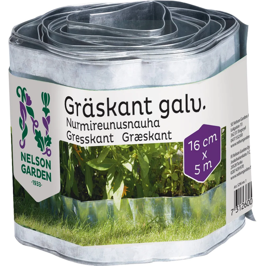 Nelson Garden Gräskant Galvaniserad 16 cm x 5 m