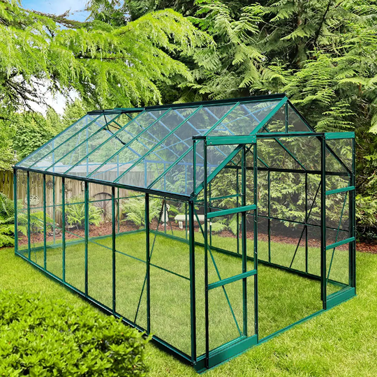 Växthus Infloria 10.3m2 Härdat Glas Grön Aluminium