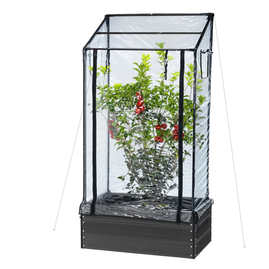 HORTUS Växthus Till Planteringslåda, Hög Modell 87X47X13/15 cm