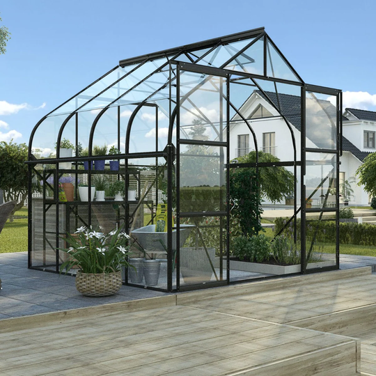 Vitavia Växthus Diana 6,7 kvm Svart Glas
