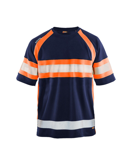 Blåkläder Uv-Skyddad Varsel-T-Shirt Marinblå/Varselorange