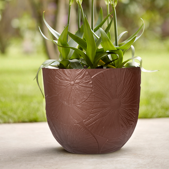 Kruka Fuente Lily 30 cm, rostbrun