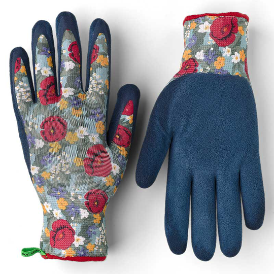 Handske Garden Dip Latex, blommig, Stl. 6
