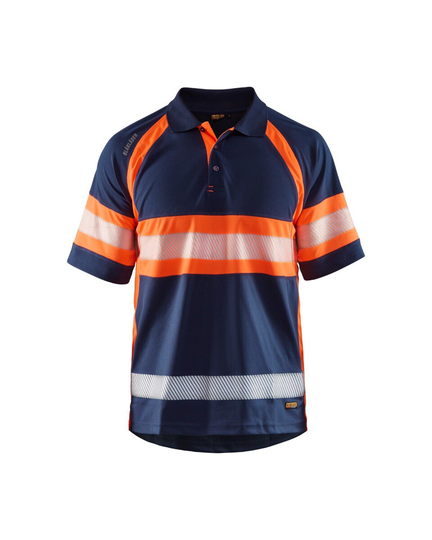Blåkläder Uv-Skyddad Pikétröja Varsel Marinblå/Varselorange 33381