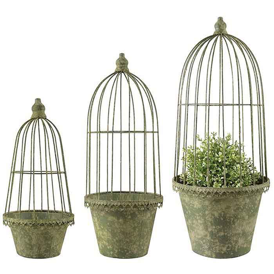 GardenLife Kruka Hängande Grön set/3