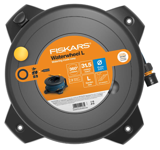 Fiskars Slangvinda Waterwheel Solid™ L 13 mm med 30m slang