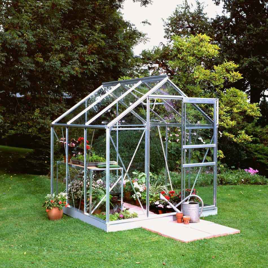 Halls Växthus Popular 66 m/3 mm Härdat Glas 3,8m² Alu