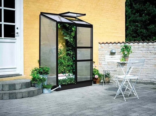 Halls Växthus Altan 2 m/4 mm Poly 0,9m² Svart