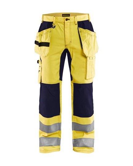 Blåkläder Varselbyxa Med Stretch Varselgul/Marinblå