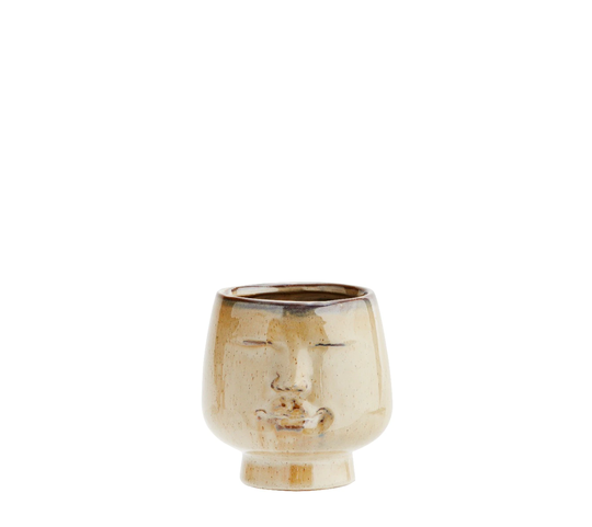 Madam Stoltz Kruka Creme/Brun 12 cm