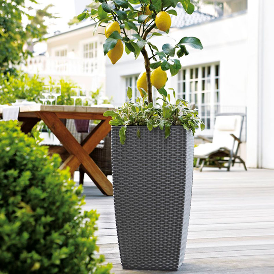 Självvattnande kruka Casa Mesh Planter, granit