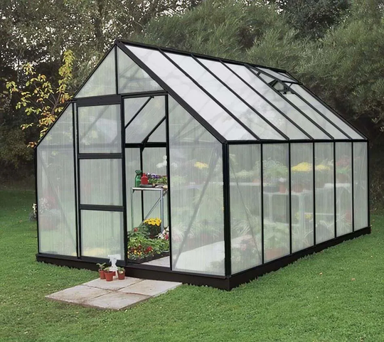 Halls Växthus Universal 128 m/6 mm Poly 9,9m² Svart