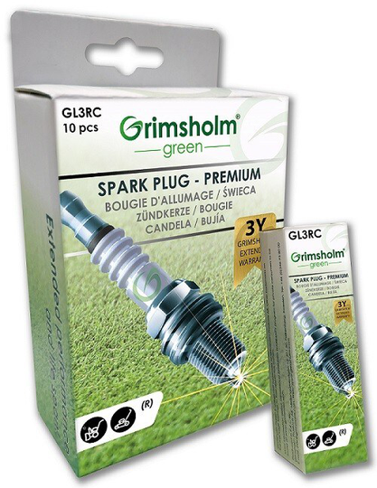 Grimsholm Green Tändstift GL3RC (snöslunga/gräsklippare resistor) 10 st