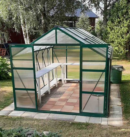 Växthus Infloria 9.3m2 Kanalplast Grön