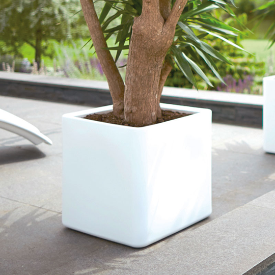 Kruka Pure Soft Brick med hjul 39x39 cm, vit