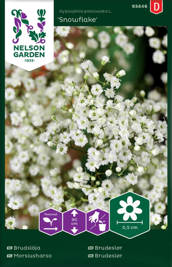 Nelson Garden Brudslöja Snowflake Dubbel Vit