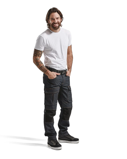 Blåkläder Servicebyxa Denim Stretch Marinblå/Svart