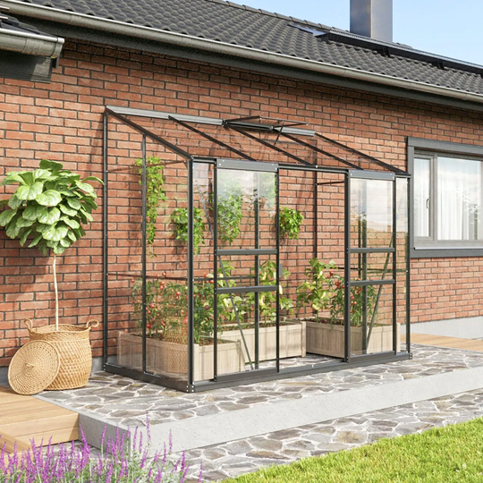 Vitavia Väggväxthus Ida 3,3 kvm Svart Glas
