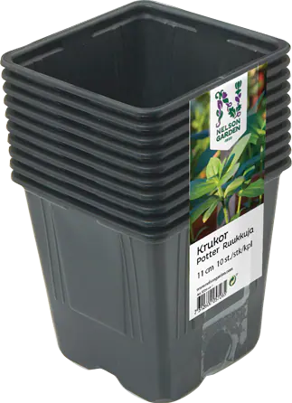 Nelson Garden Plastkruka 10-Pack Fyrkantig 11 cm