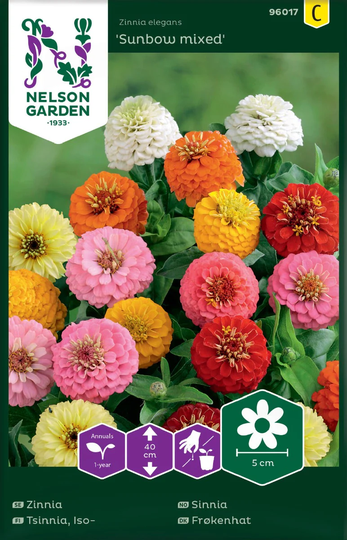 Nelson Garden Zinnia Sunbow Mix