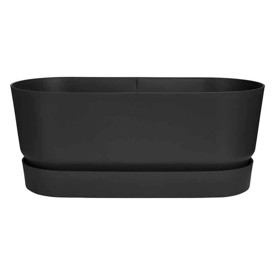 Elho Kruka Greenville Terrace Trough 80 cm Hjul Svart