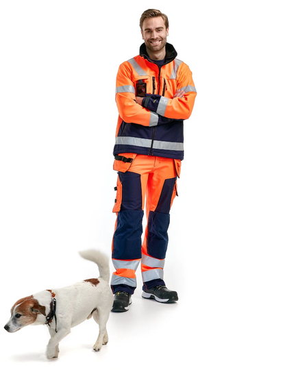 Blåkläder Varselbyxa Softshell Varselorange/Marinblå