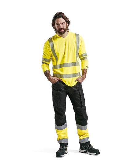 Blåkläder Varselbyxa Med Stretch Svart/Varselgul