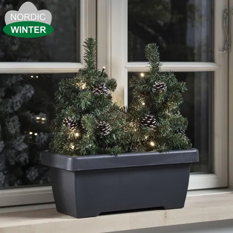 HORTUS Balkomlåda Med Två Träd Och Belysning