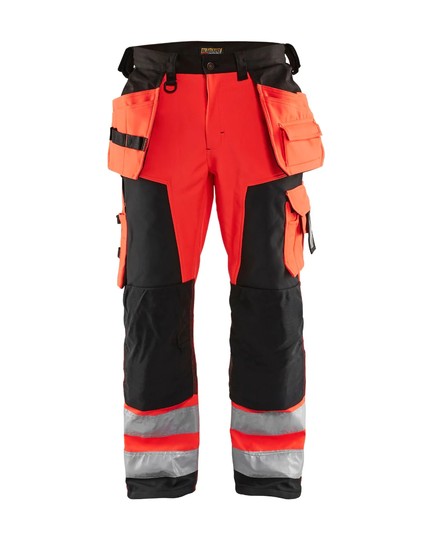 Blåkläder Varselbyxa Softshell Varselröd/Svart