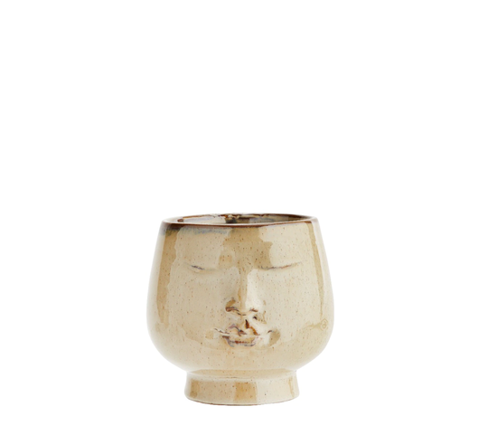 Madam Stoltz Kruka Creme/Brun 14.5 cm