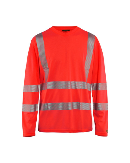 Blåkläder Uv-Skyddad Varsel-T-Shirt Med Lång Ärm Varselröd 3385