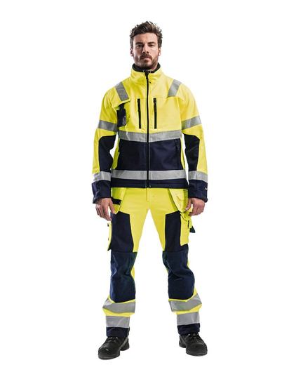 Blåkläder Varselbyxa Softshell Varselgul/Marinblå