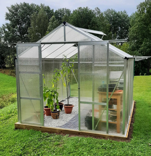 Växthus Infloria 7.4m2 Kanalplast Silver