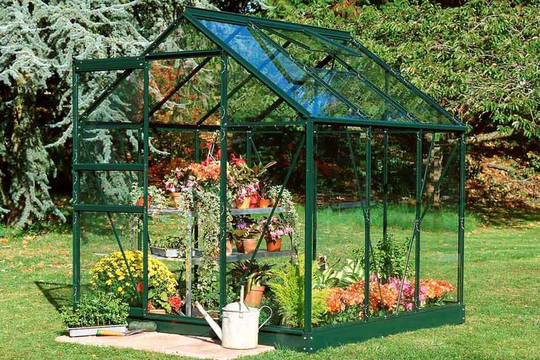 Halls Växthus Popular 66 m/3 mm Härdat Glas 3,8m² Grön