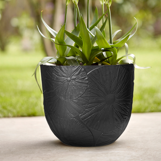 Kruka Fuente Lily 30 cm, svart