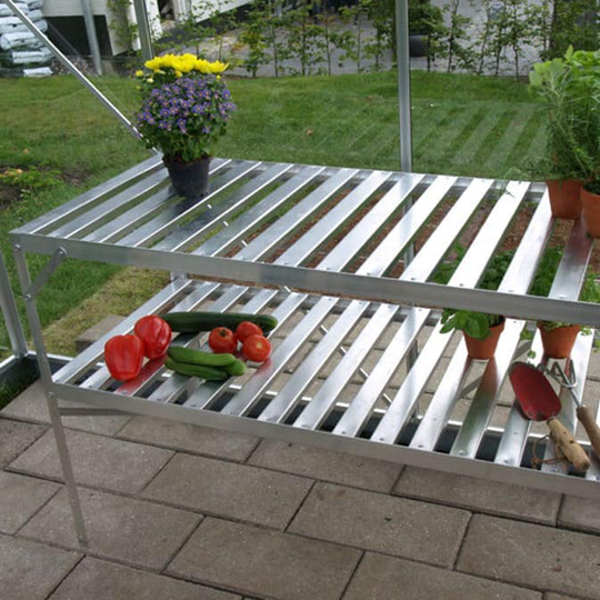 Vitavia Aluminiumbord Med Hylla Aluminium